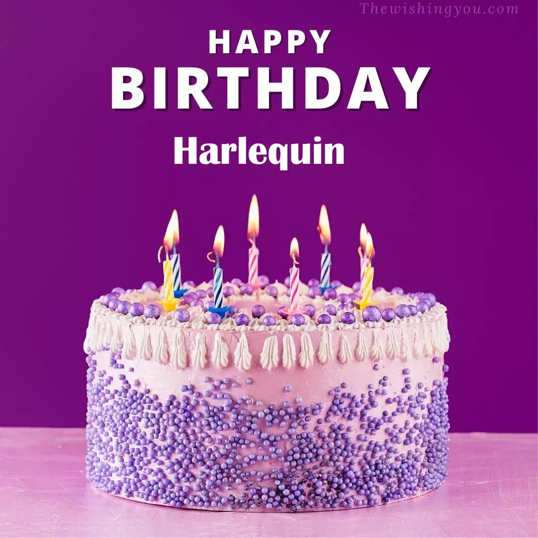 Happy Birthday Harlequin written on image