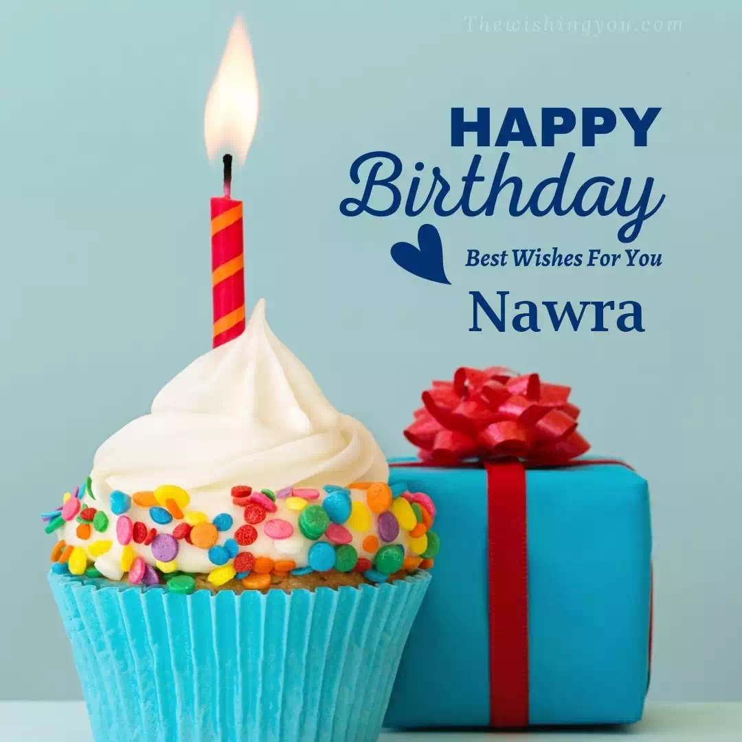 Happy Birthday Nawra written on image 1