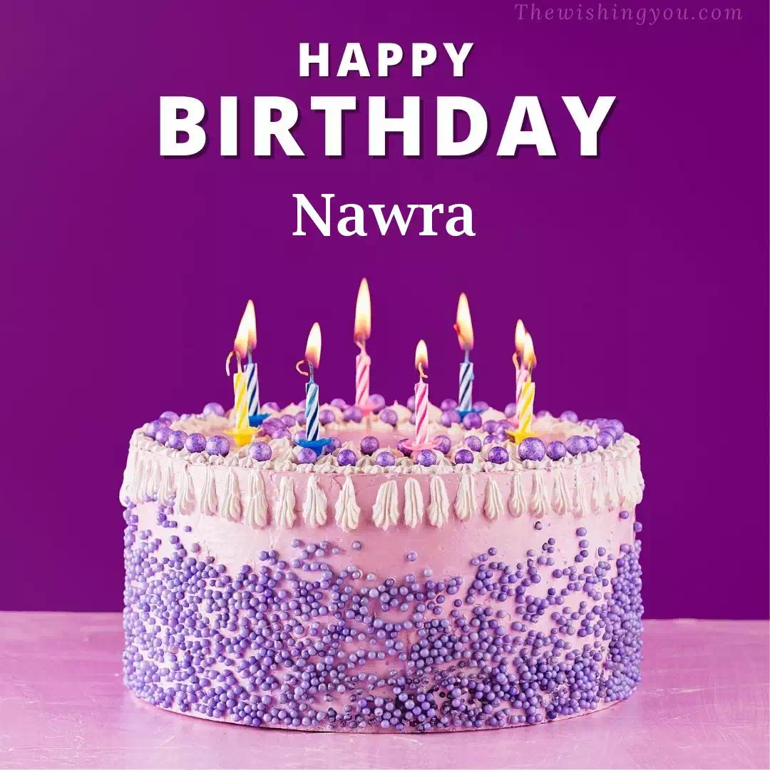 Happy Birthday Nawra written on image 4